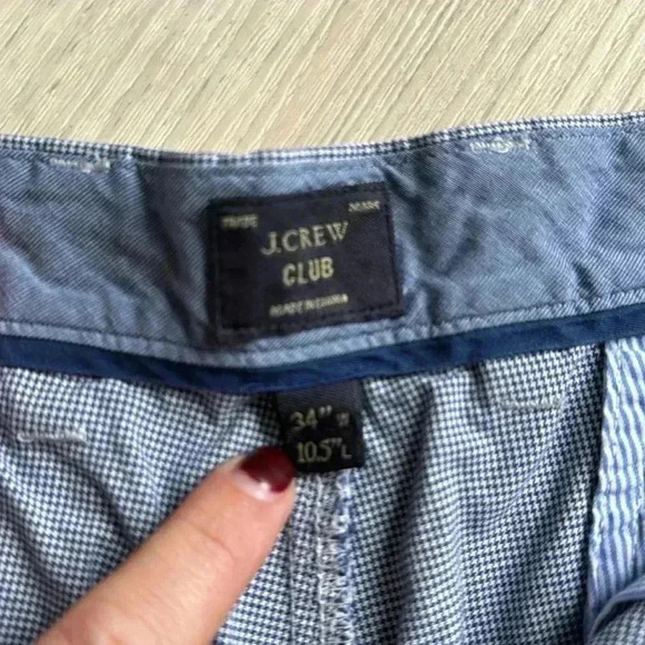 J. Crew Club gingham print shorts size 34w and 10.5”L - Picture 2 of 3